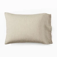 Euro Linen Ruffle Standard  Pillowcase, Natural Flax