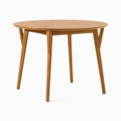 Mid-Century 42-60" Round Extendable Dining Table, Acorn