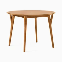 Mid-Century 42-60" Round Expandable Dining Table, Acorn