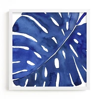 Azul II by Luz Alliati, White Wood Frame, Full Bleed, 11x11