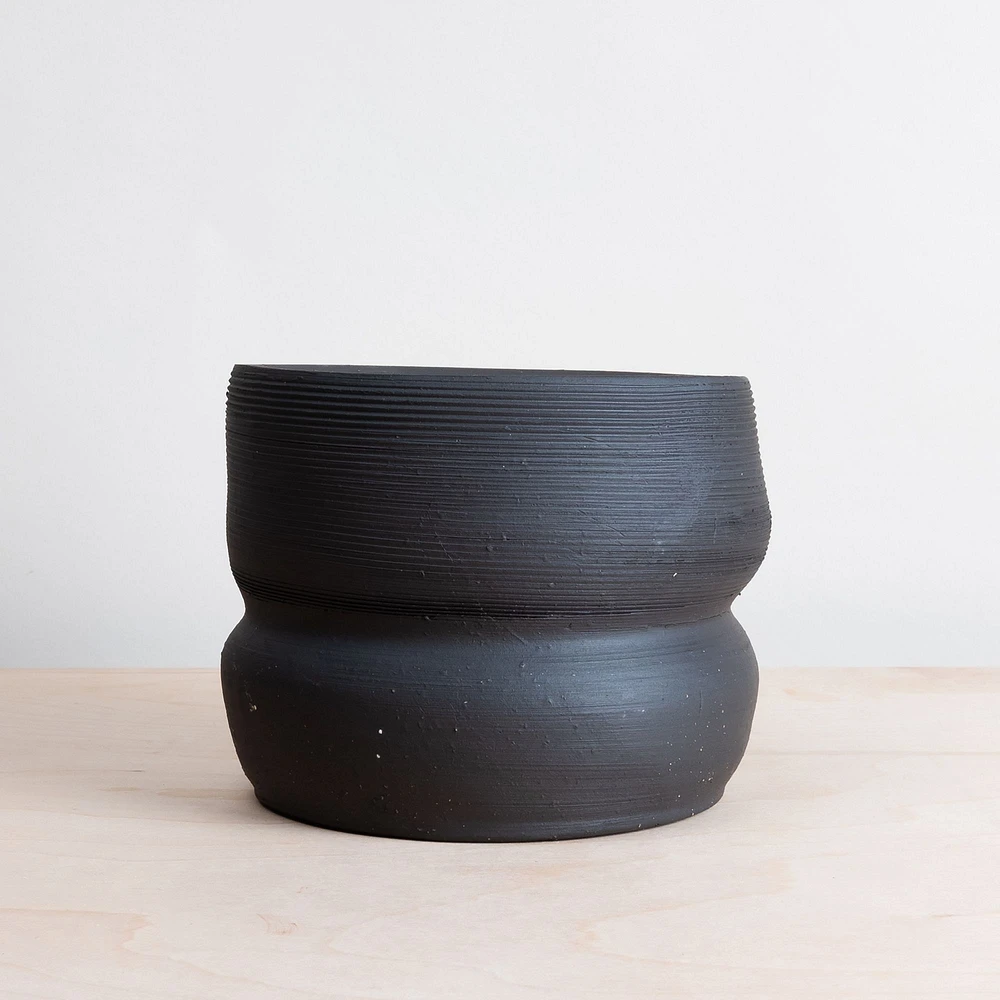 Asymmetrical Stoneware Planter Natural Medium