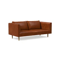 Antonio 60" Multi-Seat Sofa, Poly, Saddle Leather, Nut, Natural Oak