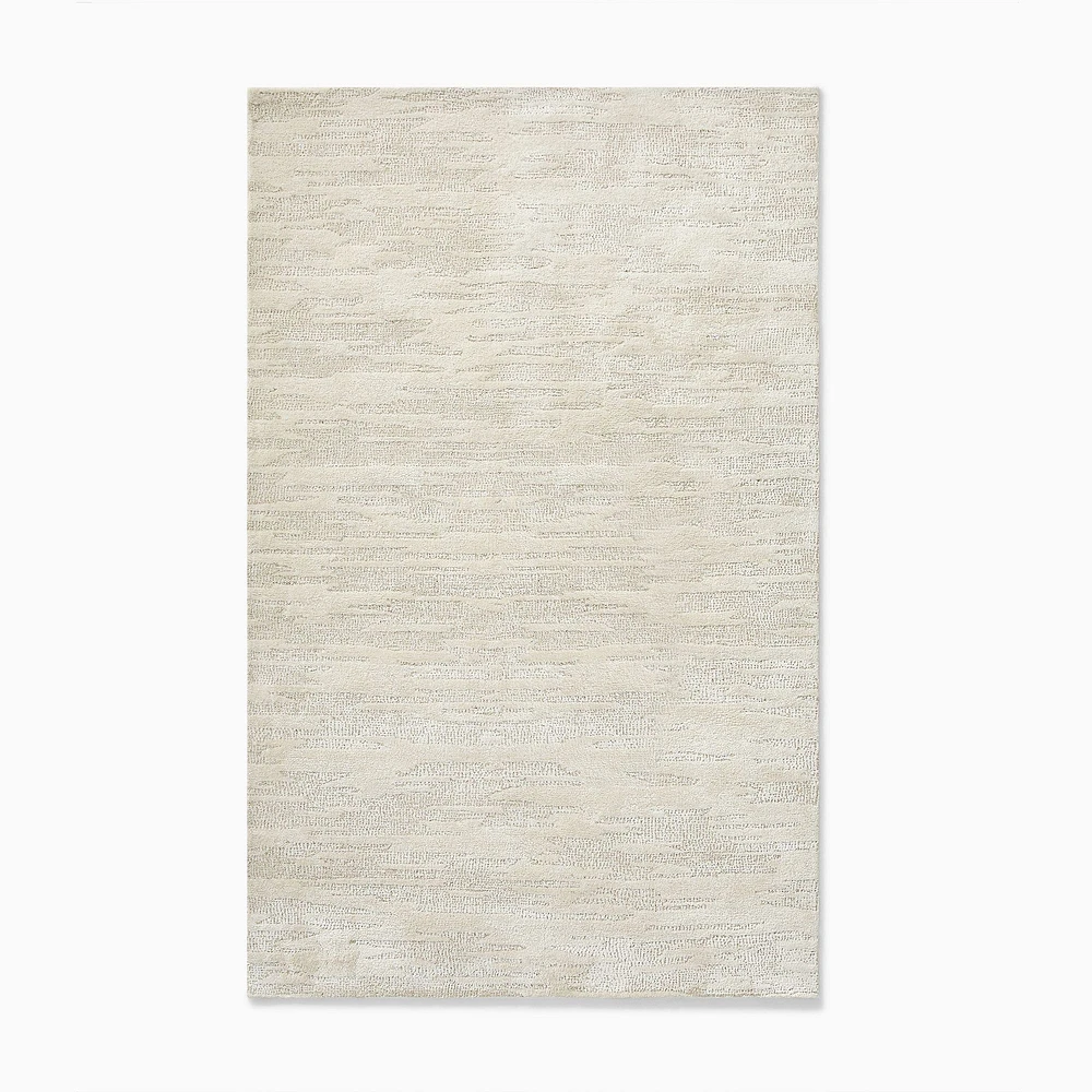 Striated Glimmer Rug, Alabaster, 5'x8'