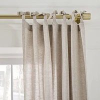 European Flax
  Linen Curtain with Tie Top, White, 48x84