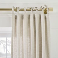 European Flax
  Linen Curtain with Tie Top, White, 48x84