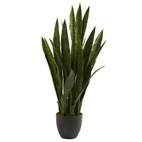 Faux Tabletop Sansevieria Plant, 35", Green