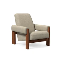 Nils Chair, Yarn Dyed Linen Weave, Alabaster, Cool Walnut