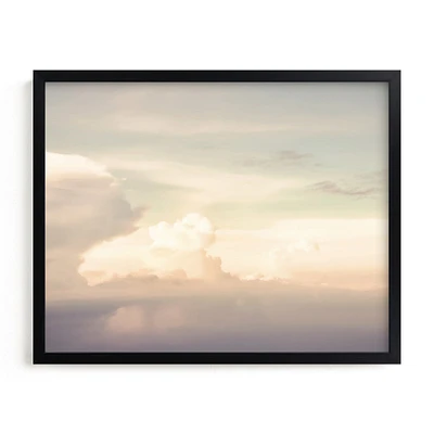 Flying With Clouds by Qing Ji, White Wood Frame, Full Bleed, 14"x11"