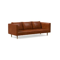 Antonio 60" Multi-Seat Sofa, Poly, Saddle Leather, Nut, Natural Oak