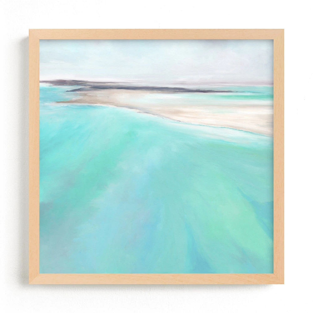 Aqua Waters by Elizabeth Sabine, White Wood Frame, Full Bleed, 11x11