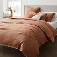 European Flax Linen Pom Twin Duvet