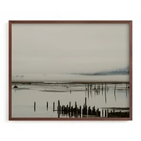 Fog at the Beach PNW by Katie Buckman, White Wood Frame, Full Bleed, 20"x16"