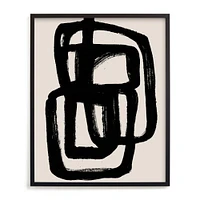 Abstract ink brush by Cass Loh, Black Wood Frame, Full Bleed, 24x30