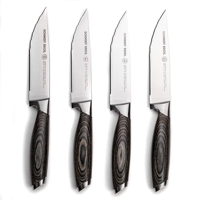 Schmidt Brothers Cutlery Bonded Ash Jumbo Steak Knife Set, 4-Piece