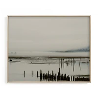 Fog at the Beach PNW by Katie Buckman, White Wood Frame, Full Bleed, 20"x16"