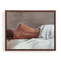 Draped Figure Study White by Rachel Nelson, Wood Frame, Full Bleed, 14x11