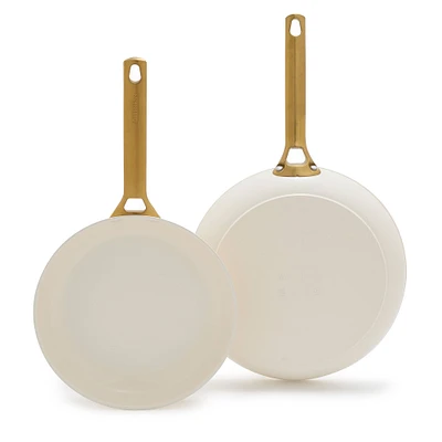 GreenPan Reserve 2-Piece Frypan Set, Cream