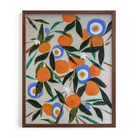 Orange Tree by Rachel Roe, White Wood Frame, Full Bleed, 11x14