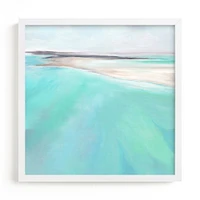 Aqua Waters by Elizabeth Sabine, White Wood Frame, Full Bleed, 11x11