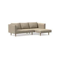 Antonio Leather Sectional Set 02 RA Sofa LA Chaise Poly Saddle Nut Natural Oak