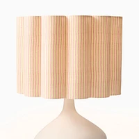 Rhode Table Lamp Shade, Scallop, 14in D, Yellow and Pink Stripe Shade