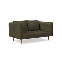 Antonio 60" Multi-Seat Sofa, Poly, Saddle Leather, Nut, Natural Oak