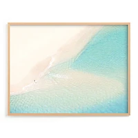 A Day at Sea, Natural Wood Frame, Full Bleed Framed Print, 20x16, Light Blue