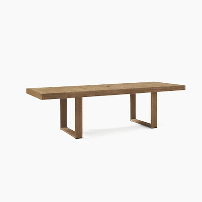 Portside Outdoor 76.5 - 106 Expandable Rectangle Dining Table, Weathered Gray