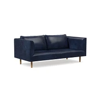 Antonio 60" Multi-Seat Sofa, Poly, Saddle Leather, Nut, Natural Oak