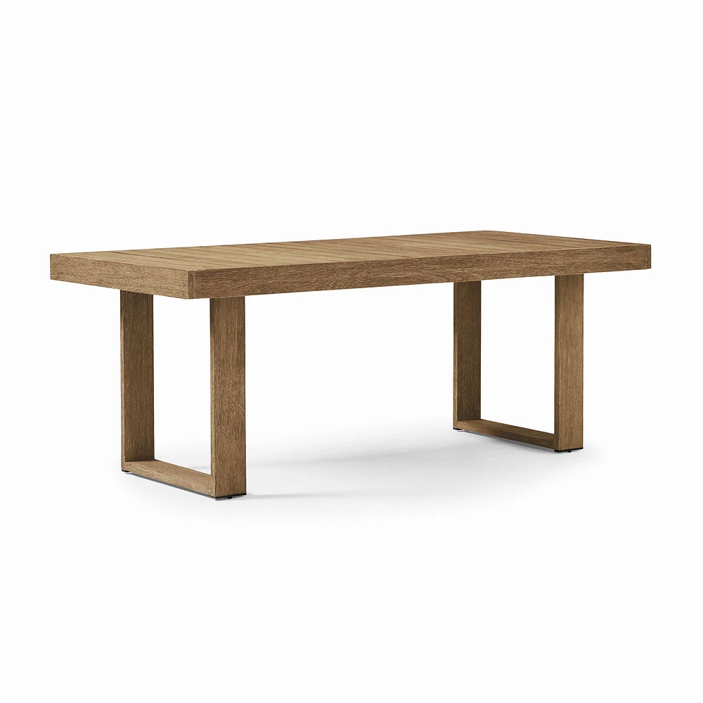 Portside Outdoor 76.5 Rectangle Dining Table, Weathered Gray