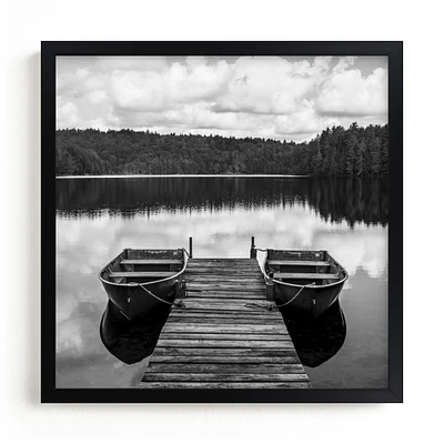 Row Boats by Keely Norton Owendoff, White Wood Frame, Full Bleed, 11x11