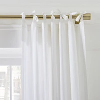 European Flax
  Linen Curtain with Tie Top, White, 48x84