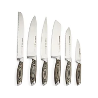 Schmidt Brothers Cutlery 7-Piece Knife Block Set, Bonded Ash