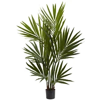 Faux Potted Kentia Palm Tree, 4', Green