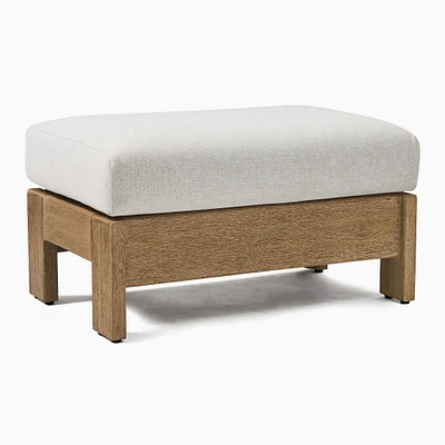 Porto Outdoor Ottoman, Driftwood, Pearl Gray