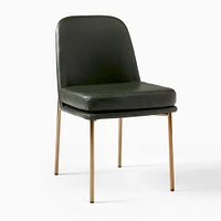 Jack Metal Frame Dining Chair, Saddle Leather, Nut, Light Bronze