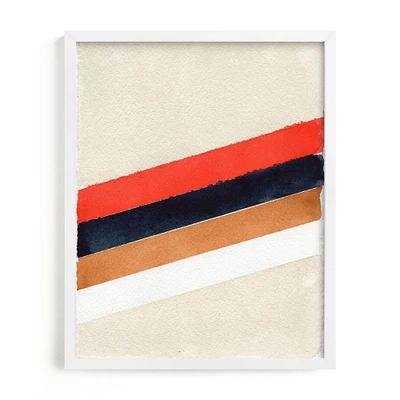 Retro Stripes by Celeste Duffy, White Wood Frame, Full Bleed, 11x14