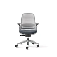 Steelcase Series 1 4-Way Armed Task Chair, Hard Casters, Black Frame, Billiard Cloth, Gunmetal