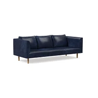 Antonio 60" Multi-Seat Sofa, Poly, Saddle Leather, Nut, Natural Oak