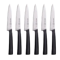 Schmidt Brothers Cutlery Carbon6 Steak Knife Set in Wood Gift Box, 6-Piece