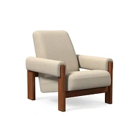 Nils Chair, Yarn Dyed Linen Weave, Alabaster, Cool Walnut