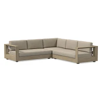 Telluride Sectional, Set 3: L-Shaped 3 Piece Sectional Cushion Cover, Canvas, Natural