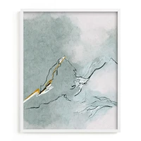 Cloud Mountains by Shraddha Dharia, White Wood Frame, Full Bleed, 11x14