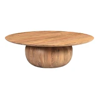 Spherical Base Coffee Table,Solid Acacia,