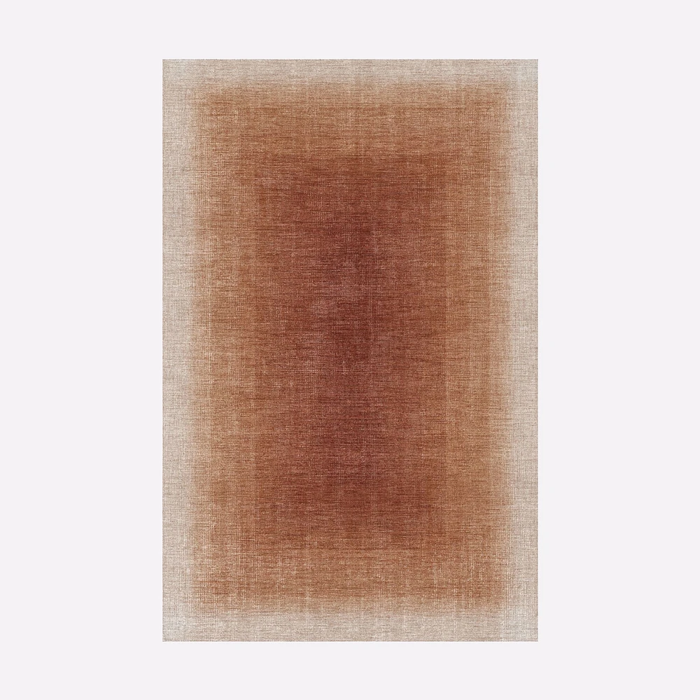 Shaded Border Rug, 5x8, Copper