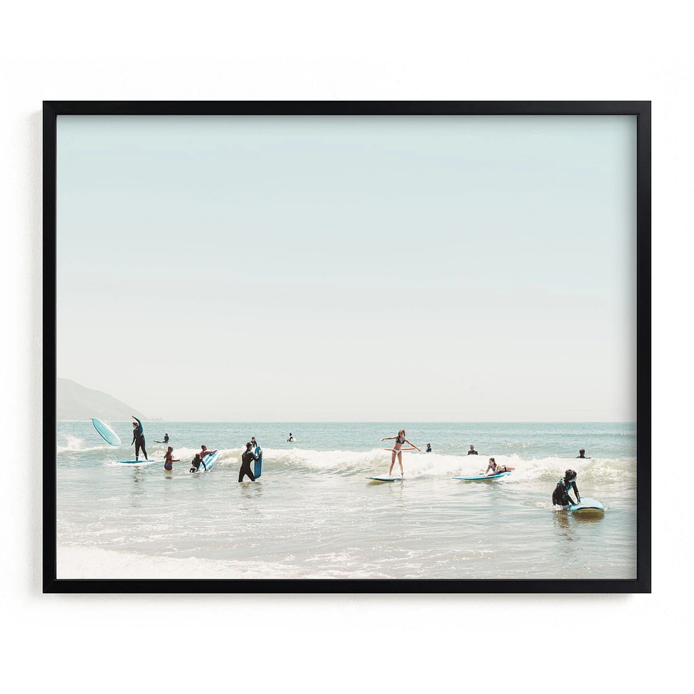 Surf School by Kamala Nahas, White Wood Frame, Full Bleed, 20"x16"