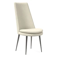 Finley High Back Dining Chair, Saddle Leather, Nut, Light Bronze