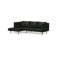 Antonio Leather Sectional Set 02 RA Sofa LA Chaise Poly Saddle Nut Natural Oak