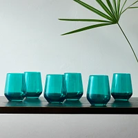 Estelle Colored Glass Stemless Wine Mint Green