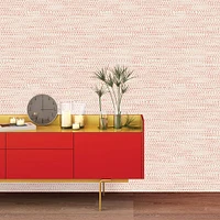 Tempaper Peel & Stick Moire Dots Wall Paper, Coral